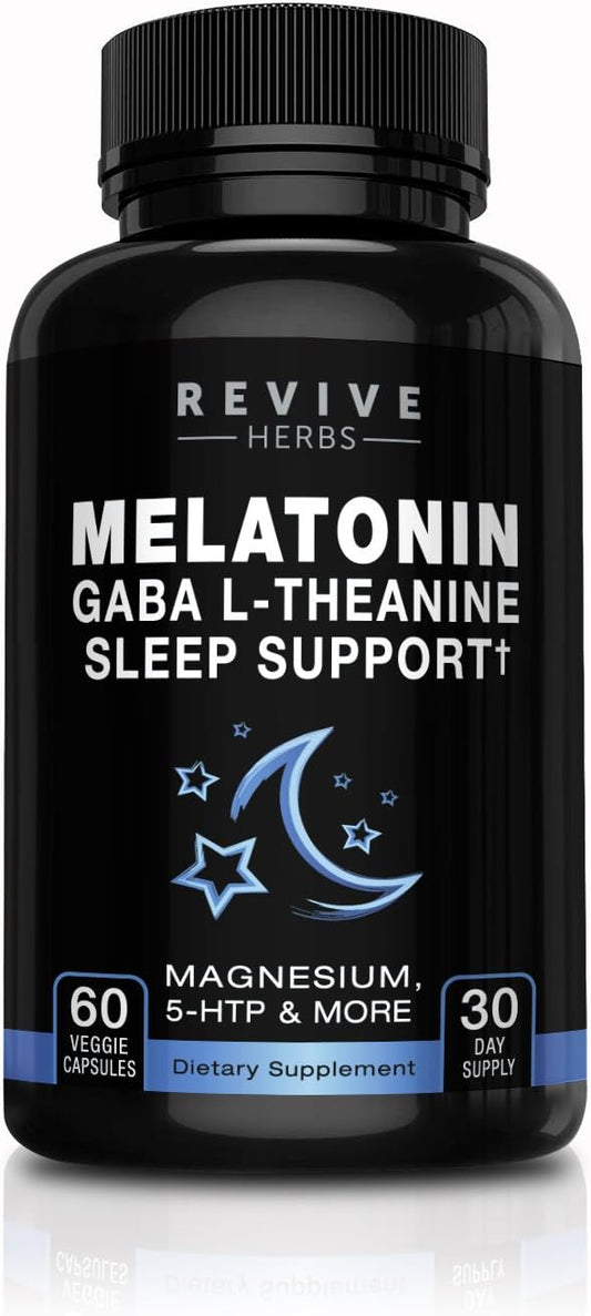 Melatonina, GABA, L-Teanina - 60 Cápsulas Vegetales