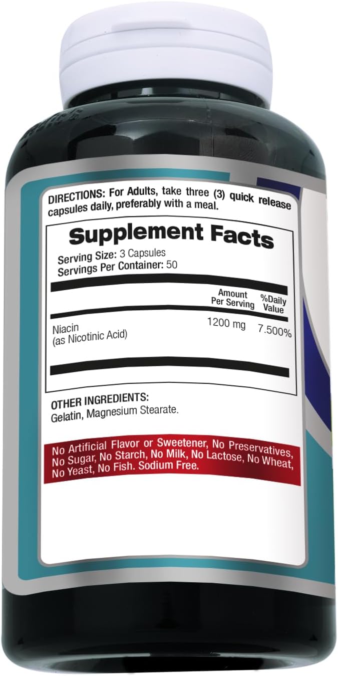 FITO MEDIC'S Lab Suplemento de Niacina, Vitamina B3, 150 Cápsulas