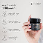PUROVITALIS NMN en Polvo 99% Puro - Suplemento de Nicotinamida Mononucleótido para NAD+, Salud Celular y Energía - 30g (2 meses)