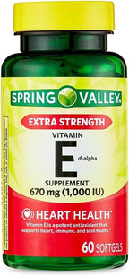 Vitamina E 670mg (1.000 UI) Extra Strength – 60 Cápsulas Blandas, D-Alfa Tocoferol Natural (Pack de 2)