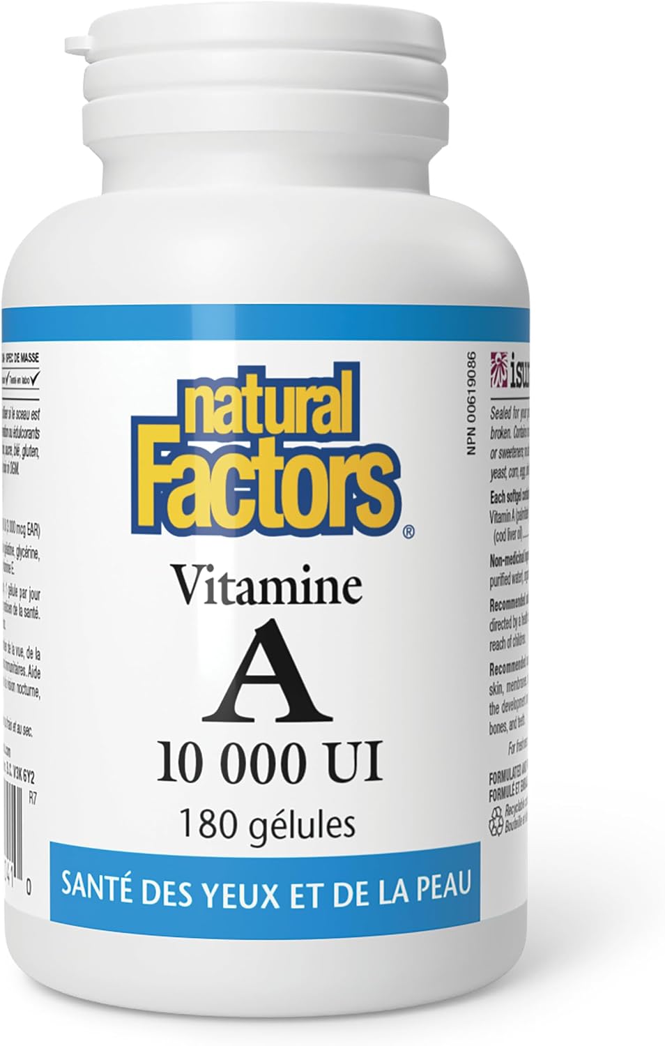 Natural Factors, Vitamina A 10.000 UI, 180 Cápsulas Blandas