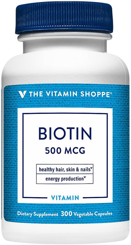 Biotina 500 µg - Complemento para cabello, piel y uñas - 300 cápsulas
