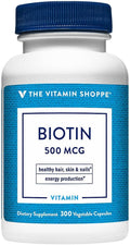 Biotina 500 µg - Complemento para cabello, piel y uñas - 300 cápsulas