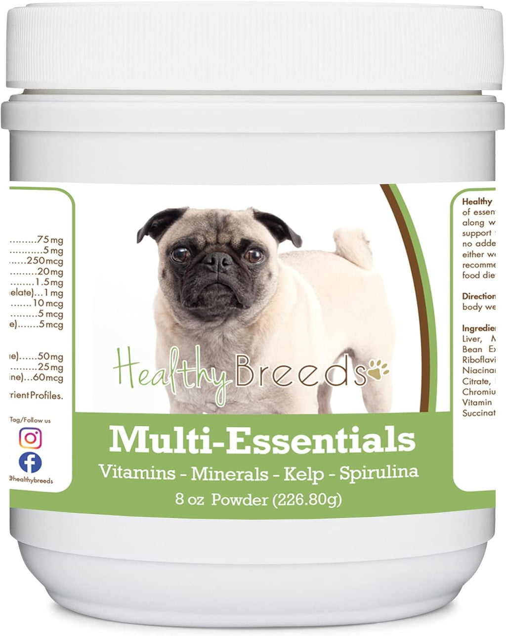 Healthy Breeds Pug, Fawn, Multi-Essentials Powder for Dogs - 8 oz