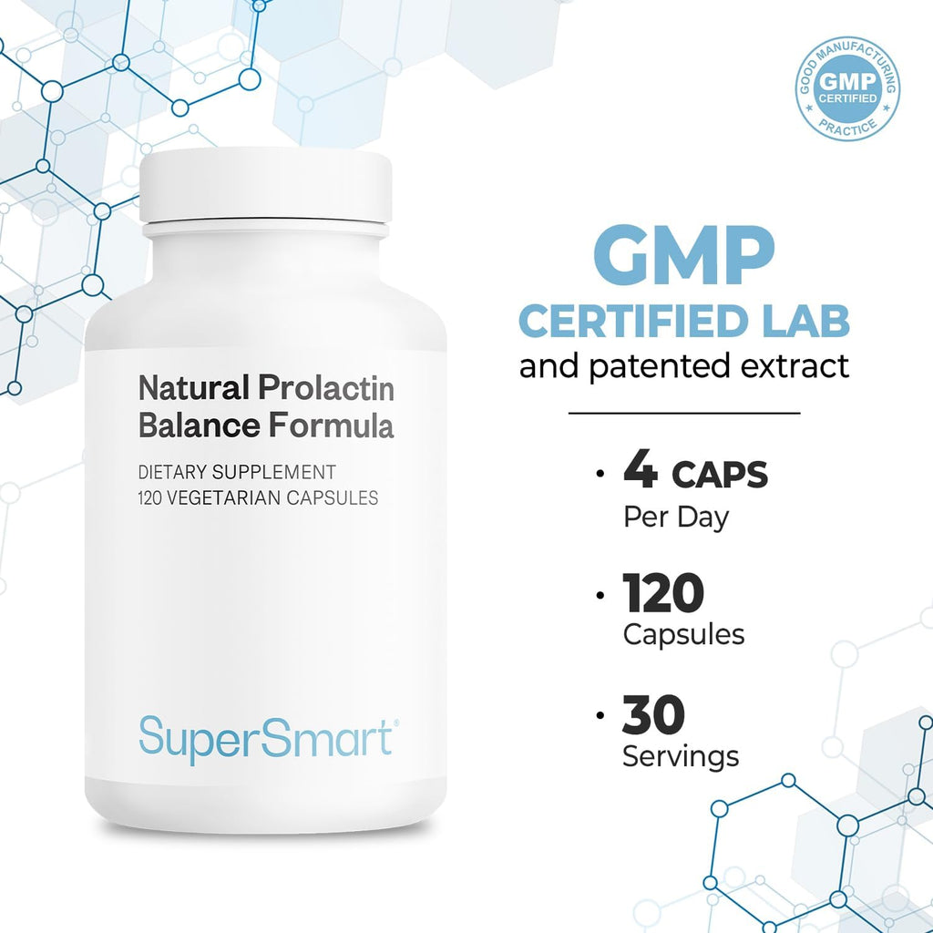 Supersmart - Suplemento Natural Anti Prolactina con P5P Vitamina B6, Mucuna Pruriens, Maca, Ashwagandha - 120 Cápsulas Vegetales