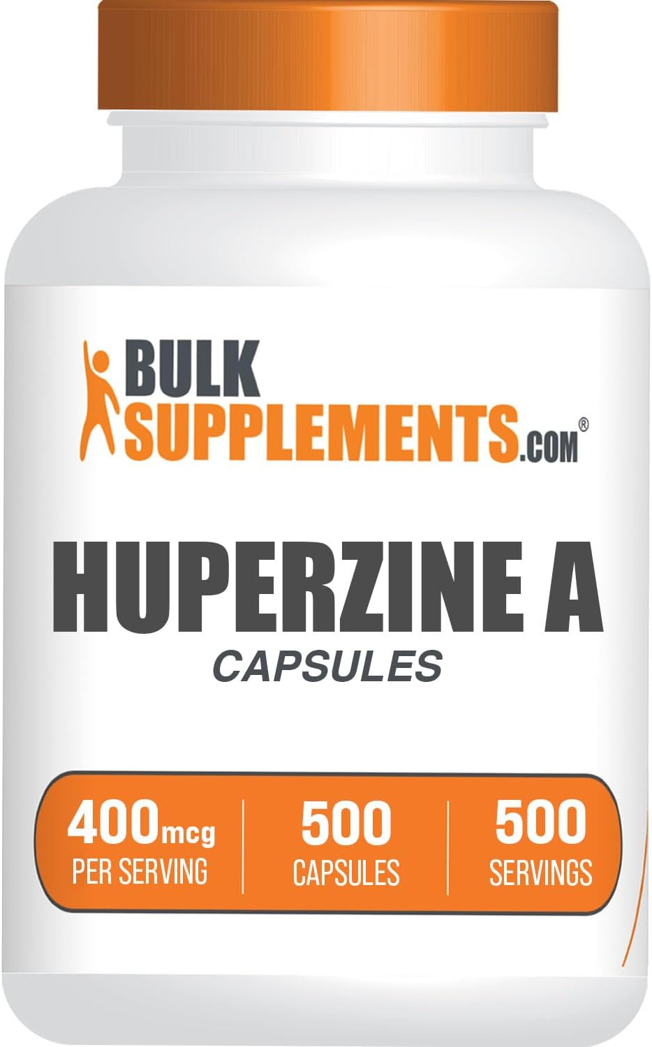 BulkSupplements.com Huperzina A 400mcg Cápsulas - Suplemento Nootrópico - Sin Gluten, 1 Cápsula por Ración, 500 Unidades