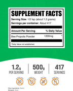BulkSupplements.com Polvo de Propóleo de Abeja - 500 g (1.1 lbs)