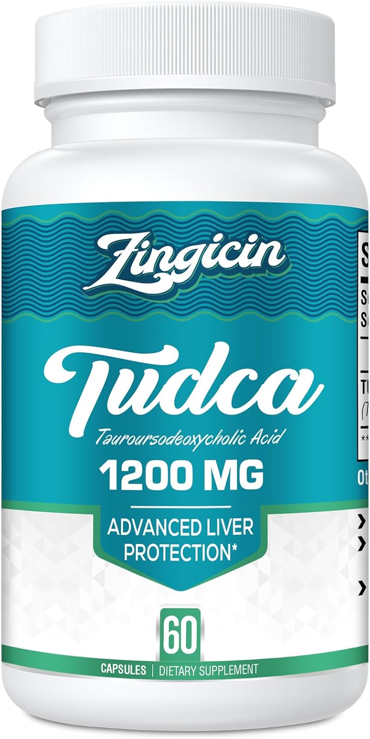 Zingicin TUDCA 1200mg - 60 Cápsulas Vegetales - Complemento Alimenticio de Sales Biliares