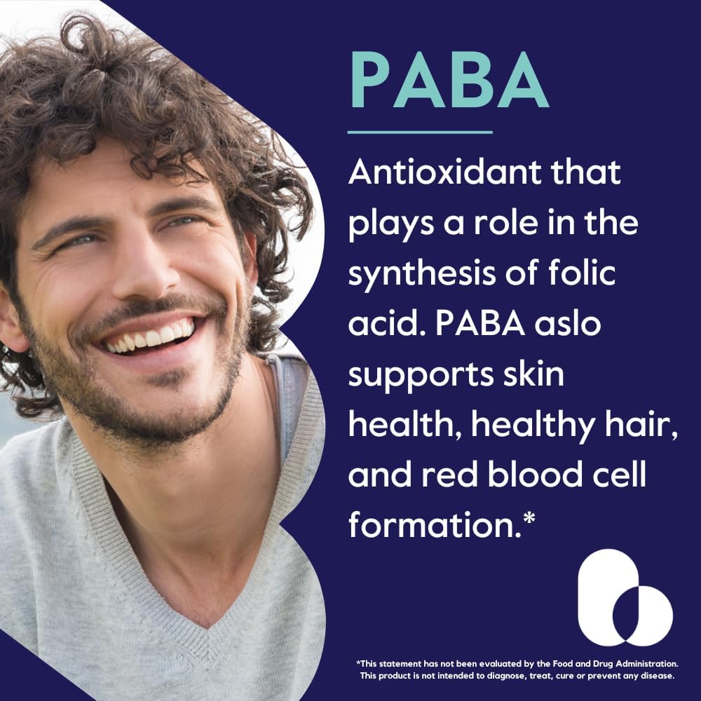 BESTVITE PABA 500mg (120 Cápsulas Vegetarianas) - Ácido para-Aminobenzoico