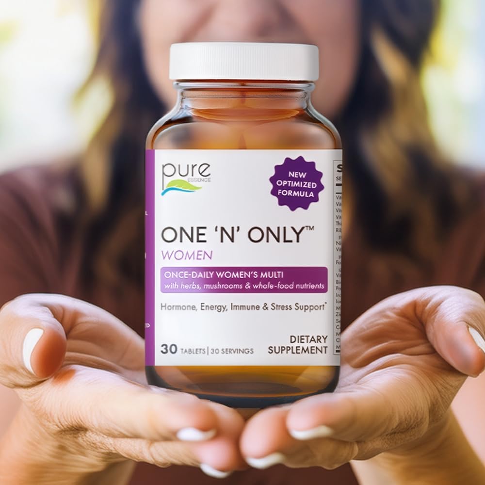 PURE ESSENCE LABS One N Only Multivitamínico para Mujeres – Suplemento natural con vitamina D3, B12 y biotina, 30 comprimidos