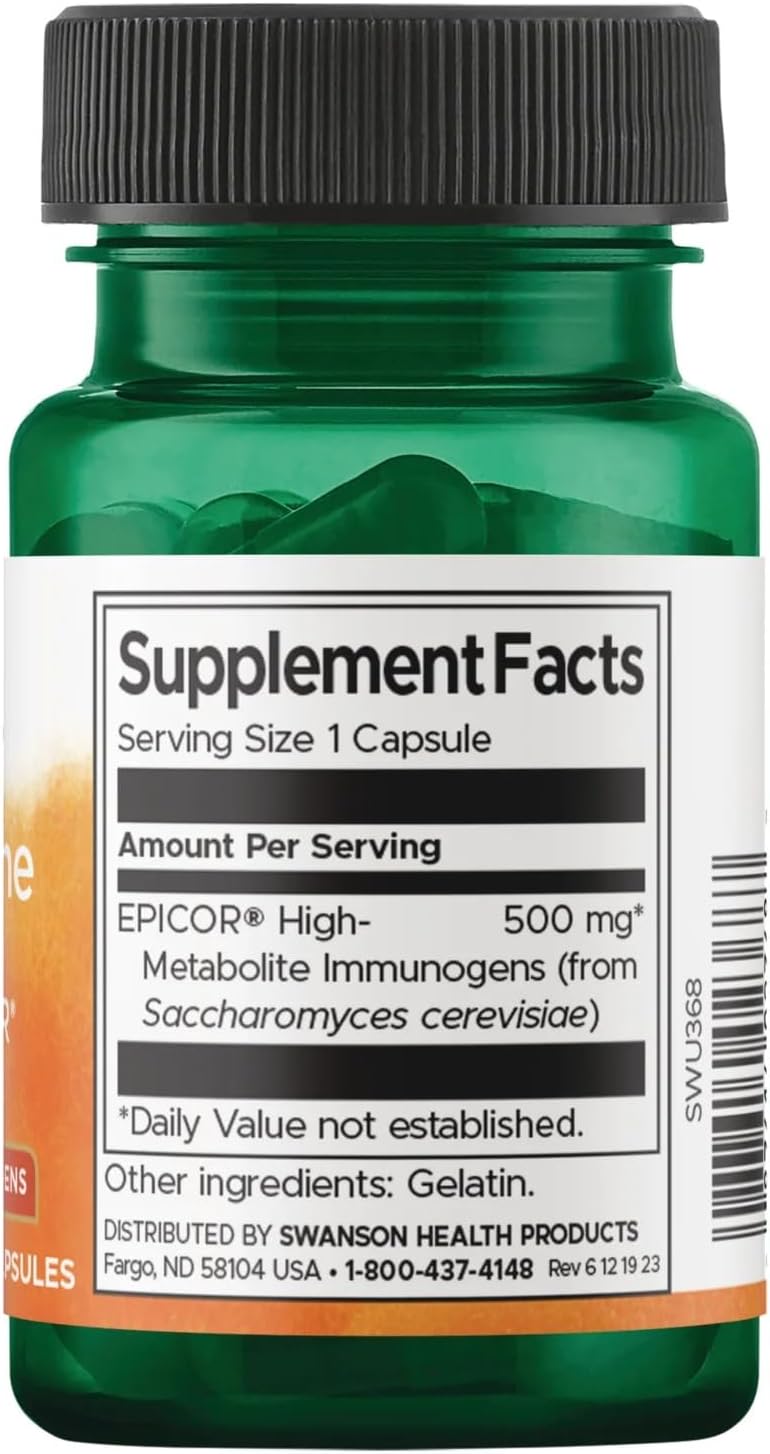 Swanson Rapid Immune Defense con EpiCor 500 mg - 30 Cápsulas (2 Paquetes)