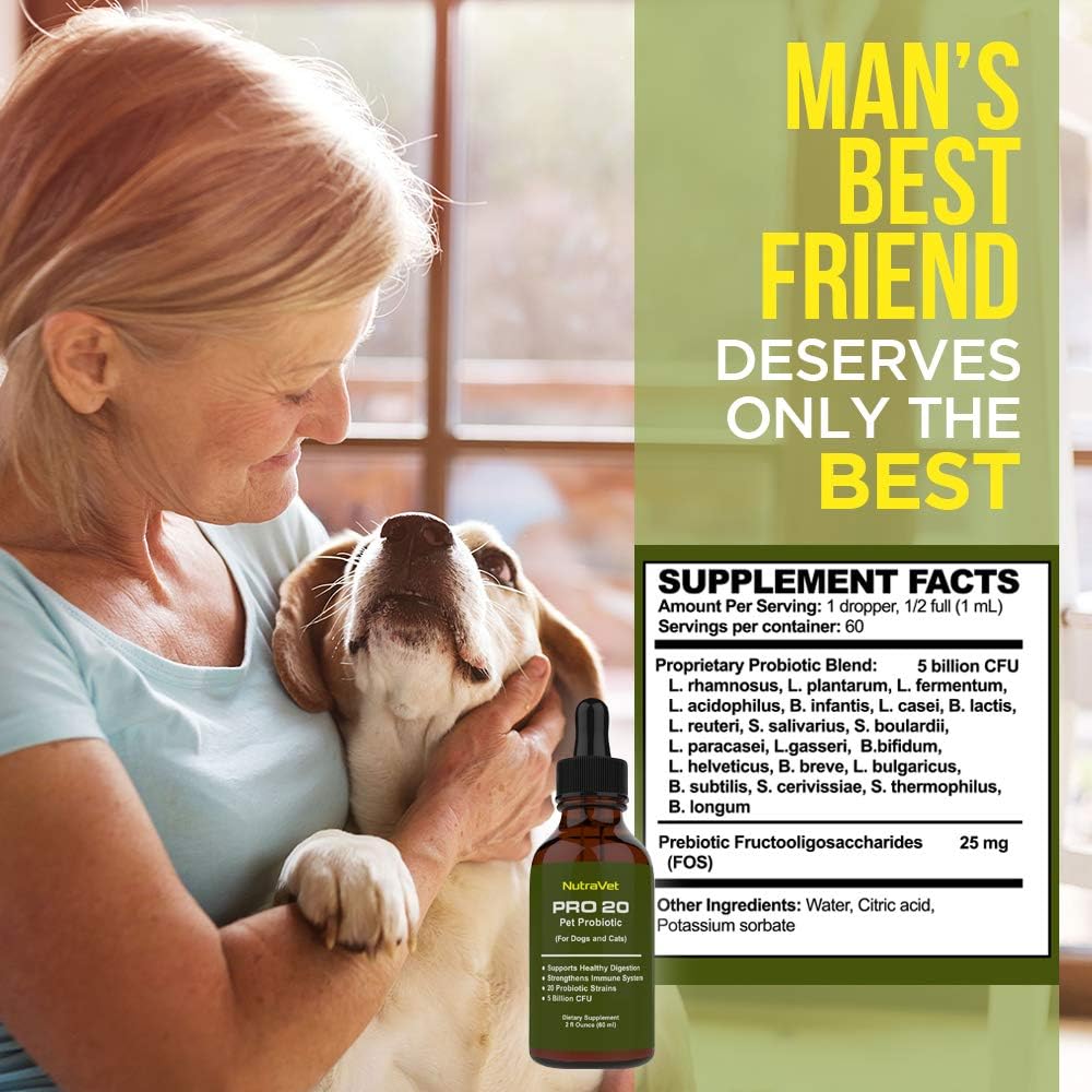 Probióticos para Perros y Gatos - 120 Servicios - Líquido Natural con Enzimas Digestivas