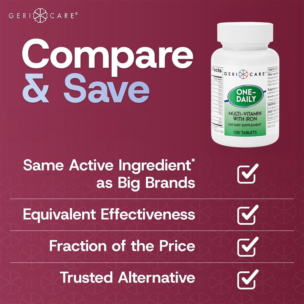 GeriCare Multivitamínico Diario con Hierro - 200 Comprimidos (Pack de 2 x 100)