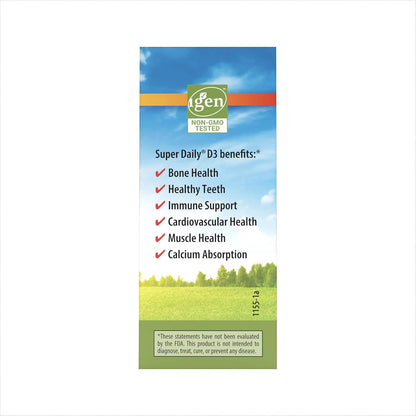 Carlson - Super Daily D3 5,000 UI (125 mcg) – Mantenimiento de los huesos: Ayuda a mantener los huesos en – Image 2