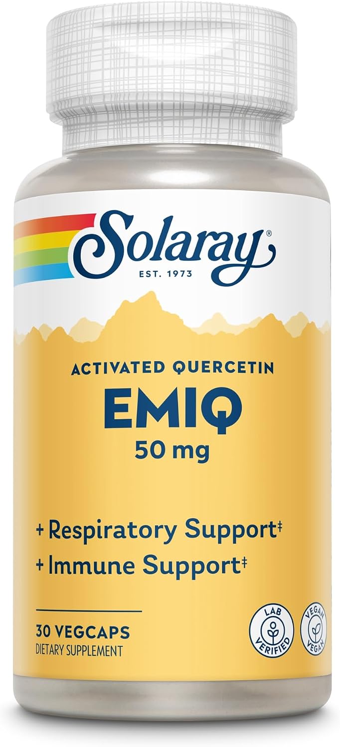 SOLARAY EMIQ Quercetina Activada - Apoyo Respiratorio e Inmunitario - 30 Cápsulas Veganas