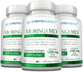 Approved Science MoringaMD - Suplemento de Moringa Oleifera - 1200 mg por dosis, Extracto 4:1 - Cápsulas Veganas - No transgénico - 60 cápsulas - Pack de 3