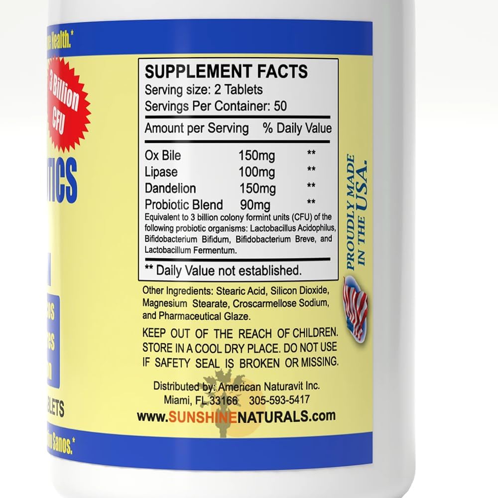 Sunshine Naturals Super Probióticos 100 Cápsulas