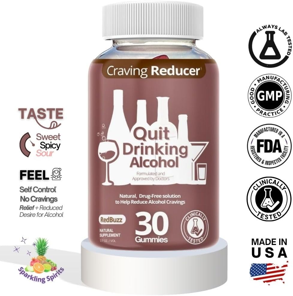 Drop The Craving Gominolas para Dejar el Alcohol - Apoyo contra Antojos y Efecto Calmante - 60 Gominolas