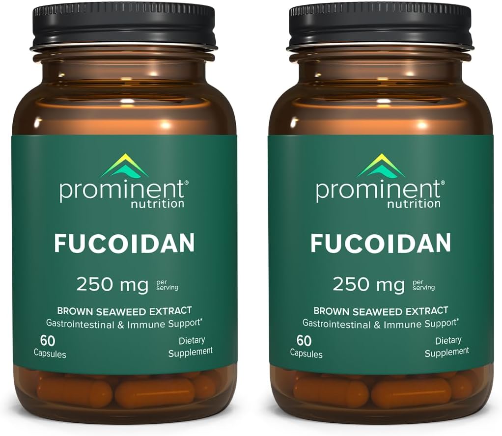 Prominent Nutrition Fucoidan 250 mg – 60 Cápsulas – Extracto de Alga Parda Premium para el Apoyo Digestivo e Inmune
