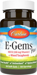 Carlson E-Gems Plus Natural Vitamin E 400 IU, 50 Soft Gels