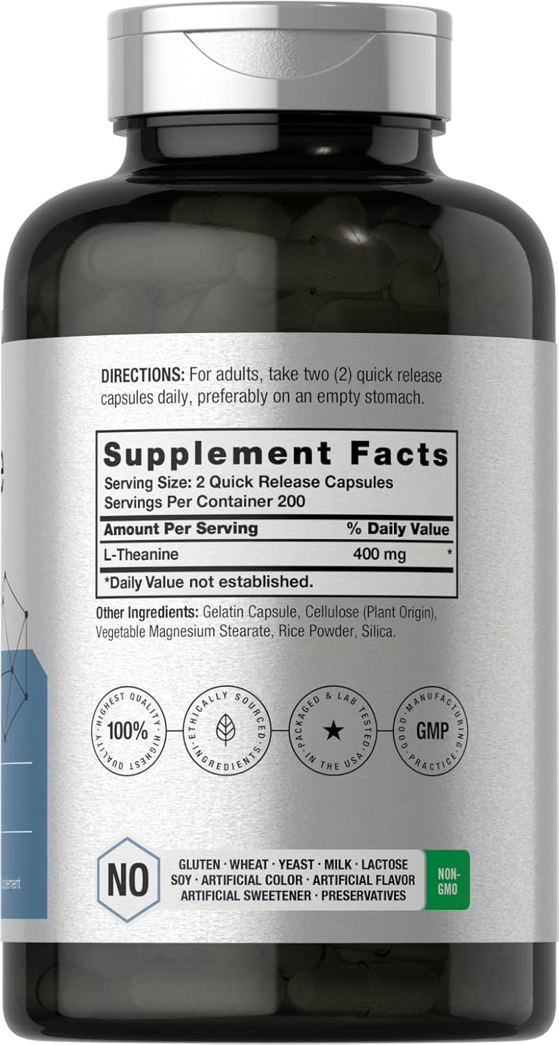 Horbäach L-Teanina 400 mg 400 Cápsulas - Alta Potencia