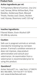 Amber NaturalZ Kidney Rejuvenator - Suplemento Herbal para la Función Renal de Mascotas (30 ml)