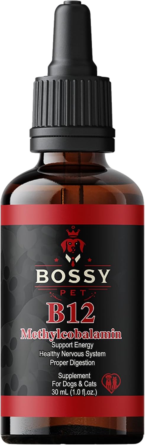 Vitamina B12 para Perros y Gatos - Suplemento Líquido de Metilcobalamina - Apoya Energía, Función Nerviosa y Apetito - Absorción Rápida - Fácil de Administrar