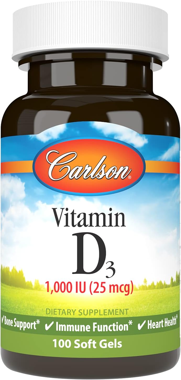 Carlson Vitamina D3 1000 UI – 100 Cápsulas Blandas