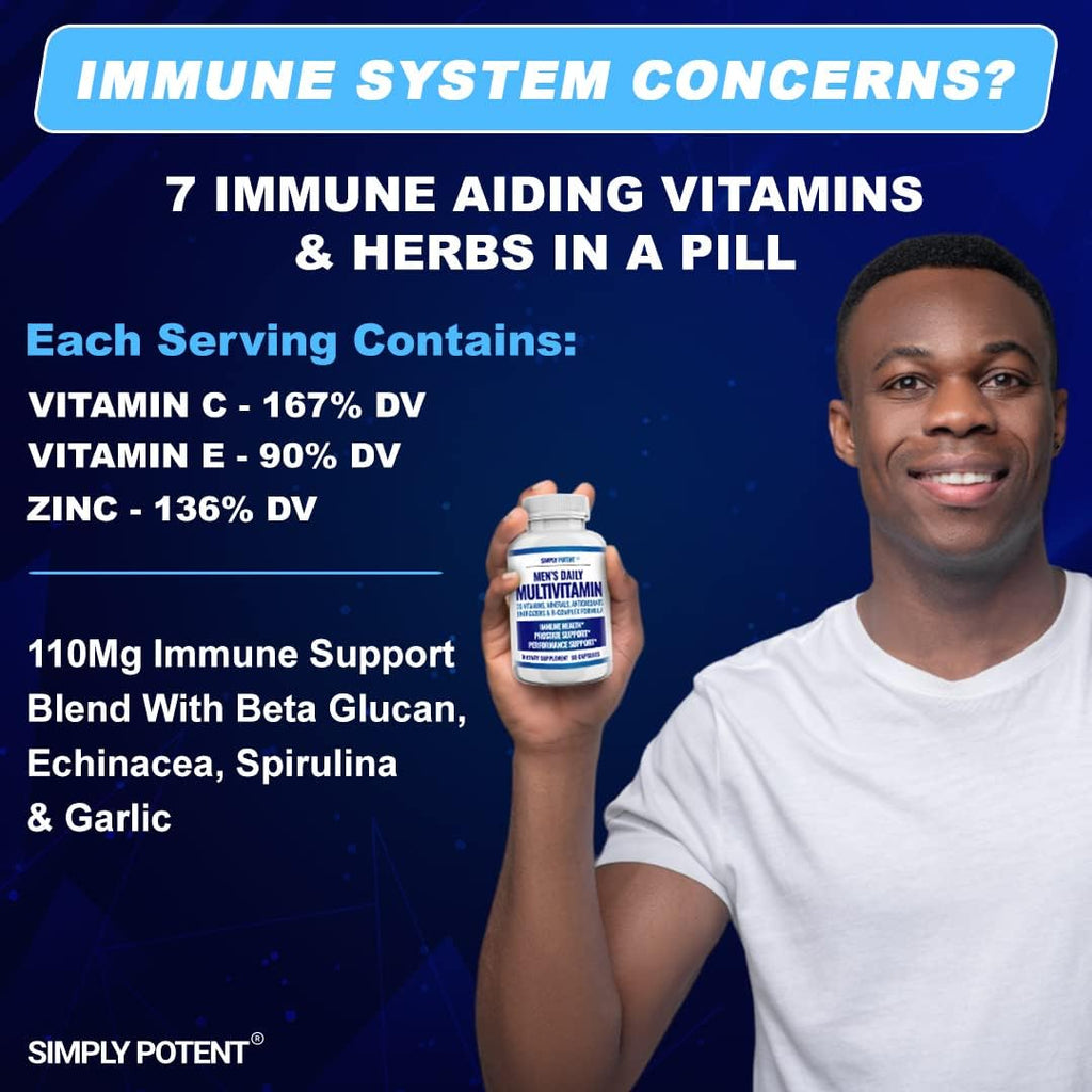 Simply Potent Multivitamínico Diario para Hombres | 35 Vitaminas, Minerales y Antioxidantes | 60 Comprimidos