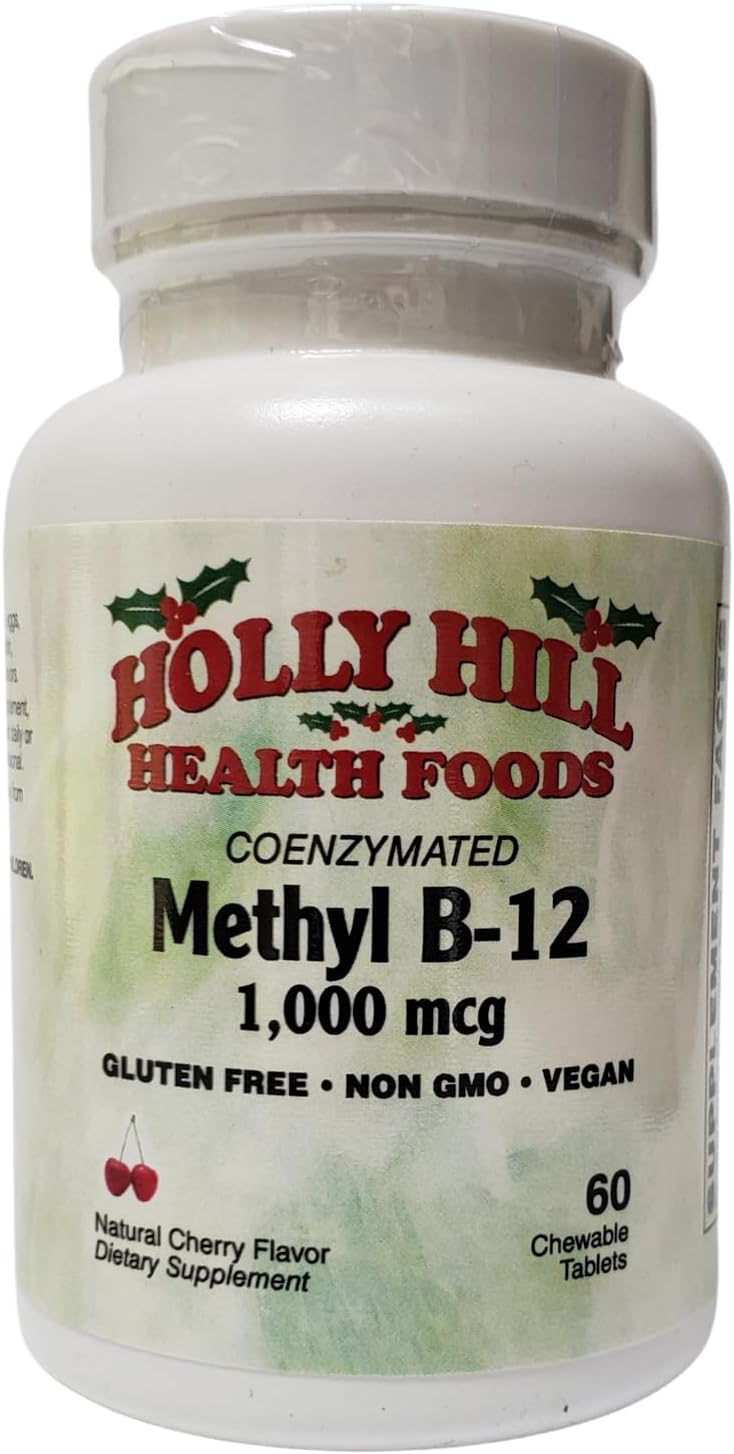 Holly Hill Health Foods Coenzymated Methyl B-12 1000 mcg - 60 Comprimidos Sabor Cereza