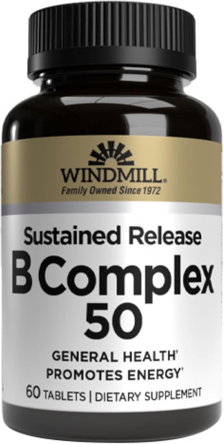 Windmill B-Complex Liberación Sostenida, 60 Comprimidos