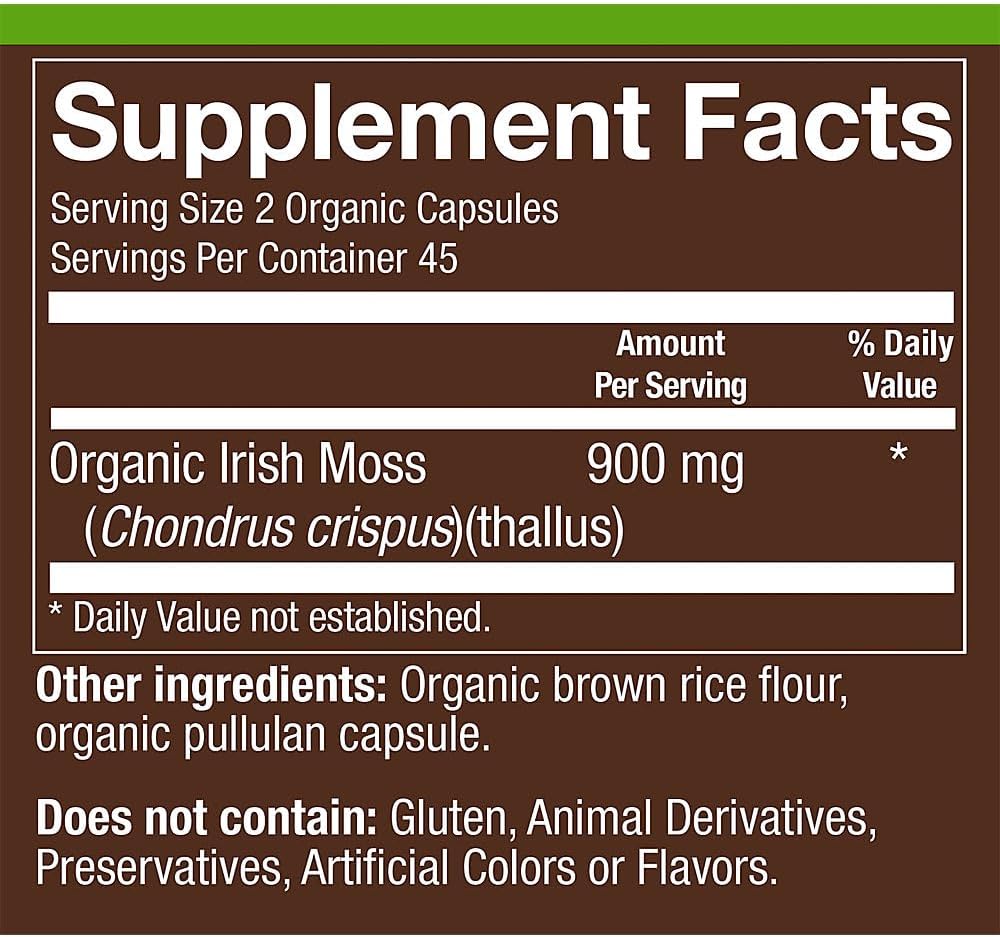 plnt Organic Sea Moss - Musgo Marino Orgánico - 900 mg, 90 Cápsulas