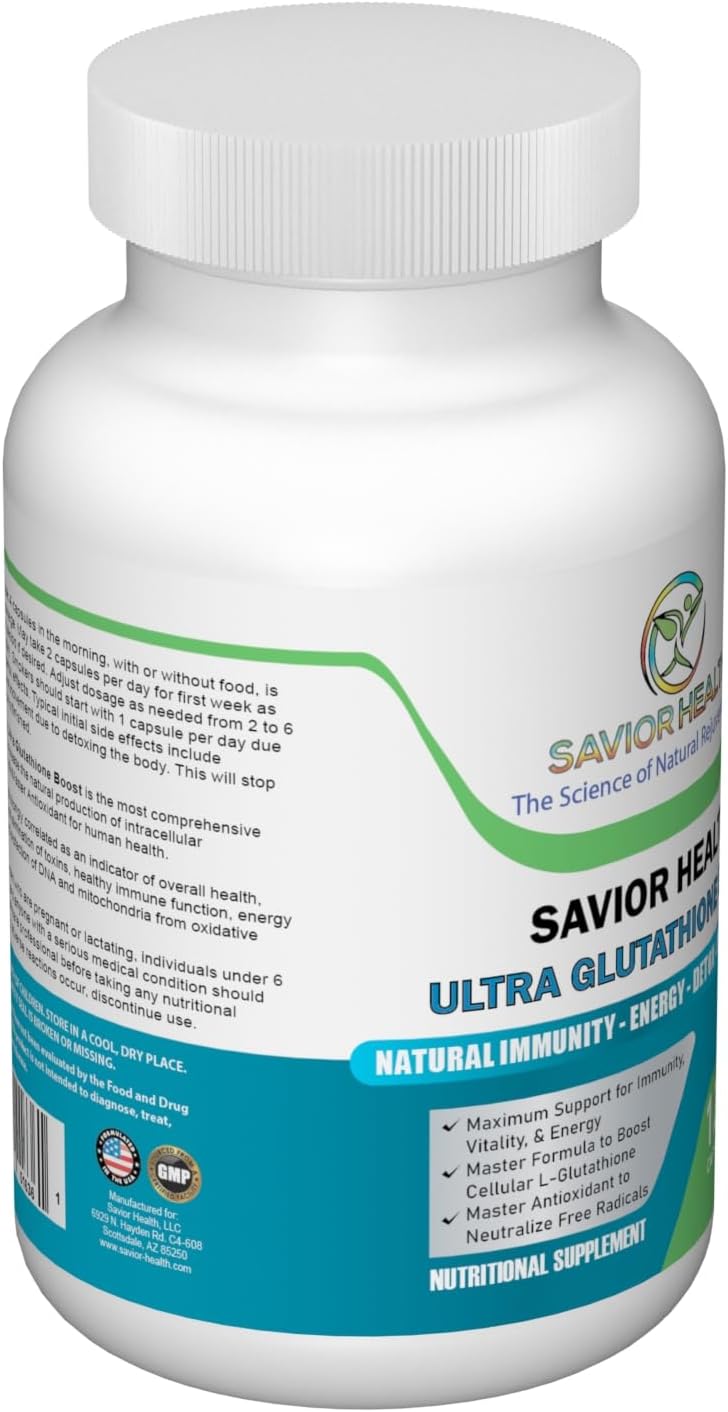 Savior Health Ultra Glutathione Boost - 120 Cápsulas Veganas