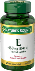 Nature's Bounty Vitamina E 1000 UI, 60 Cápsulas Blandas – Pack de 5