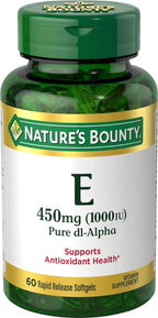 Nature's Bounty Vitamina E 1000 UI, 60 Cápsulas Blandas – Pack de 5
