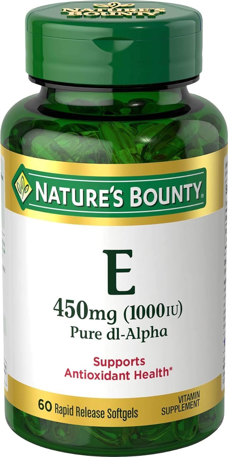 Nature's Bounty Vitamina E 1000 UI, 60 Cápsulas Blandas – Pack de 5