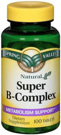 Spring Valley Super B-Complex, Apoyo al Metabolismo, 100 Comprimidos