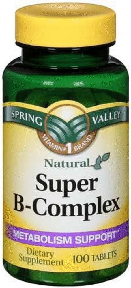 Spring Valley Super B-Complex, Apoyo al Metabolismo, 100 Comprimidos
