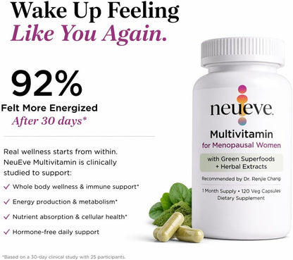 NeuEve Multivitamínico para la Menopausia - Sin Hormonas - Con Superalimentos Verdes - 120 Cápsulas Veganas – Image 3