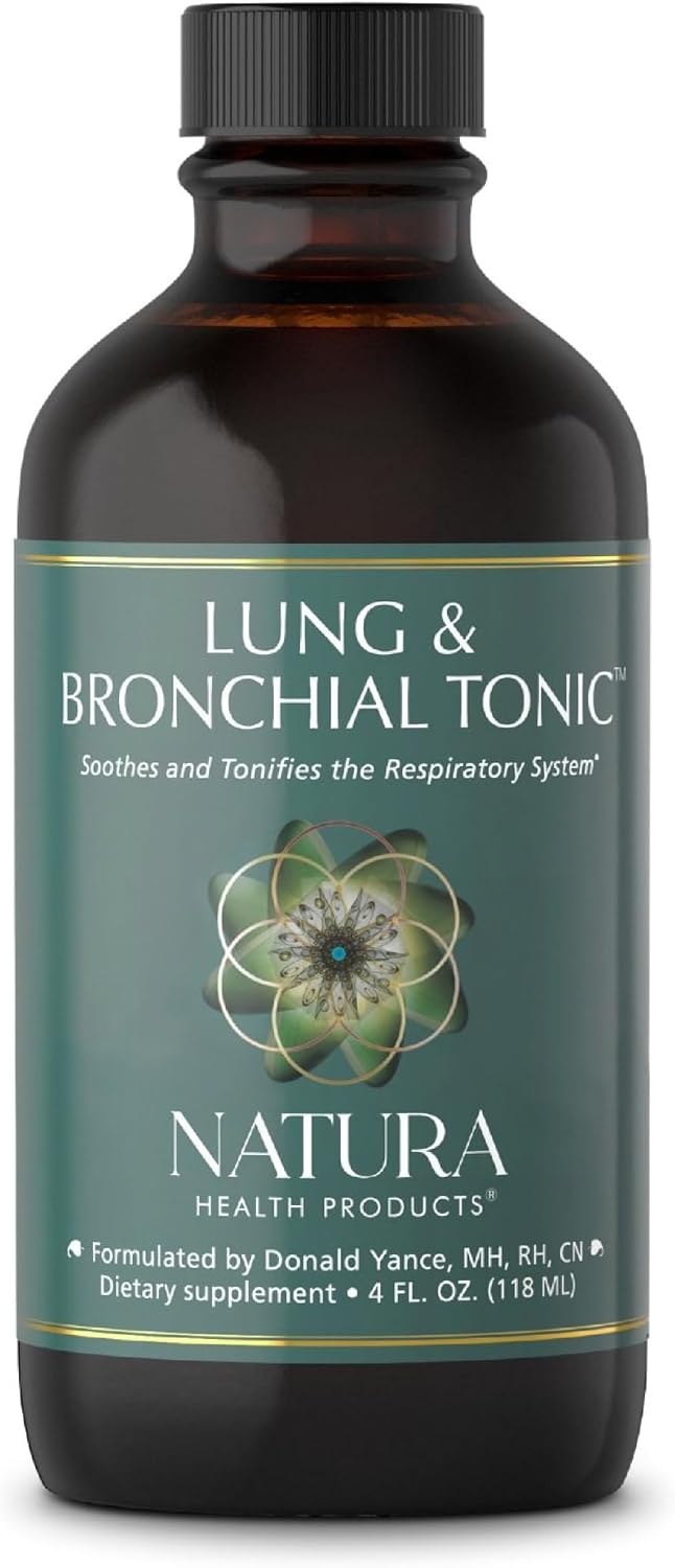 Natura Health Products Tónico Pulmonar y Bronquial - Extractos de Gordolobo, Tomillo, Fenogreco, Lobelia y Llantén (118 ml)