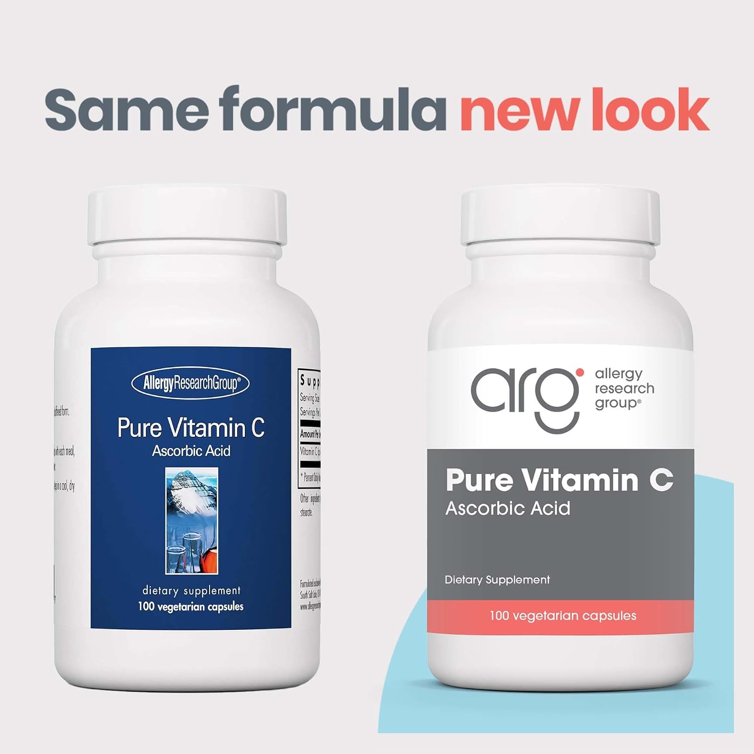 Allergy Research Group ARG Vitamina C Pura - 2000 mg Ácido Ascórbico - Hipoalergénico - 100 Cápsulas