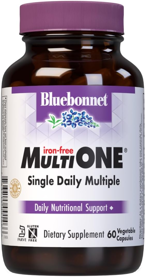 Bluebonnet Nutrition Multi One Iron Free - Multivitaminas Completas, 60 Cápsulas Vegetales