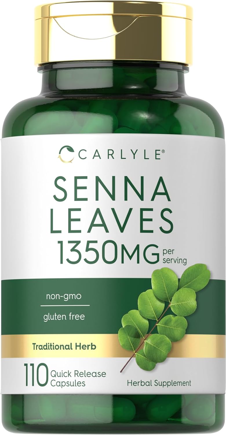 Carlyle Senna Leaves Supplement | 1350mg | 110 Capsules | Herbal Extract Formula | Non-GMO & Gluten Free
