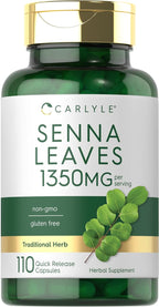 Carlyle Senna Leaves Supplement | 1350mg | 110 Capsules | Herbal Extract Formula | Non-GMO & Gluten Free