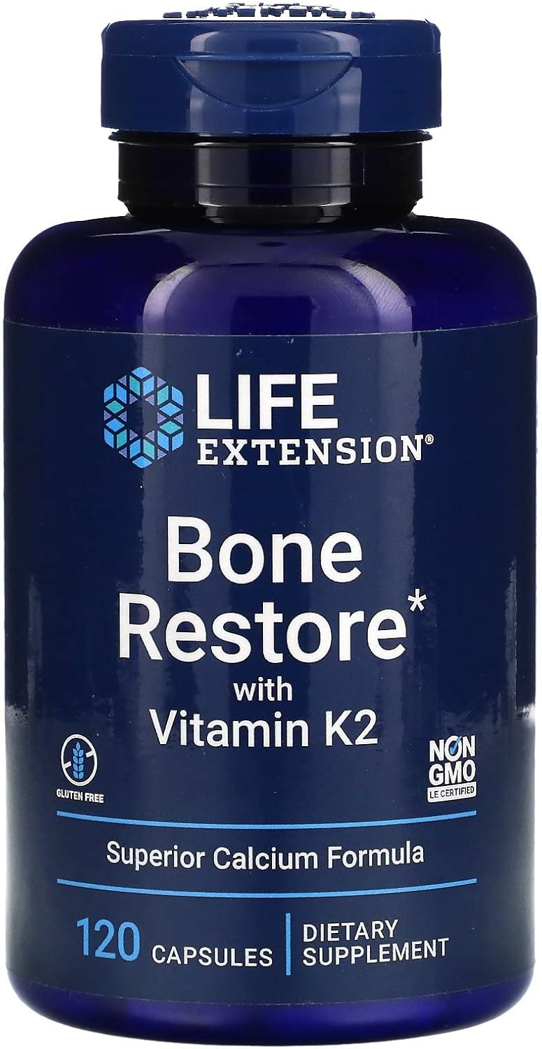 Life Extension Bone Restore con Vitamina K2 - 120 Cápsulas
