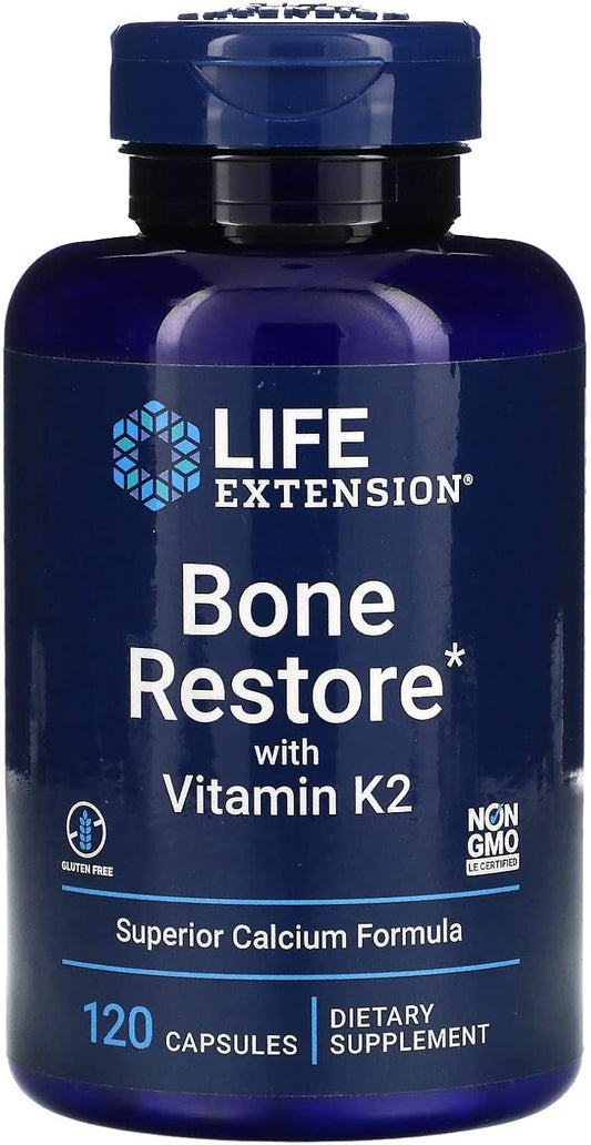 Life Extension Bone Restore con Vitamina K2 - 120 Cápsulas