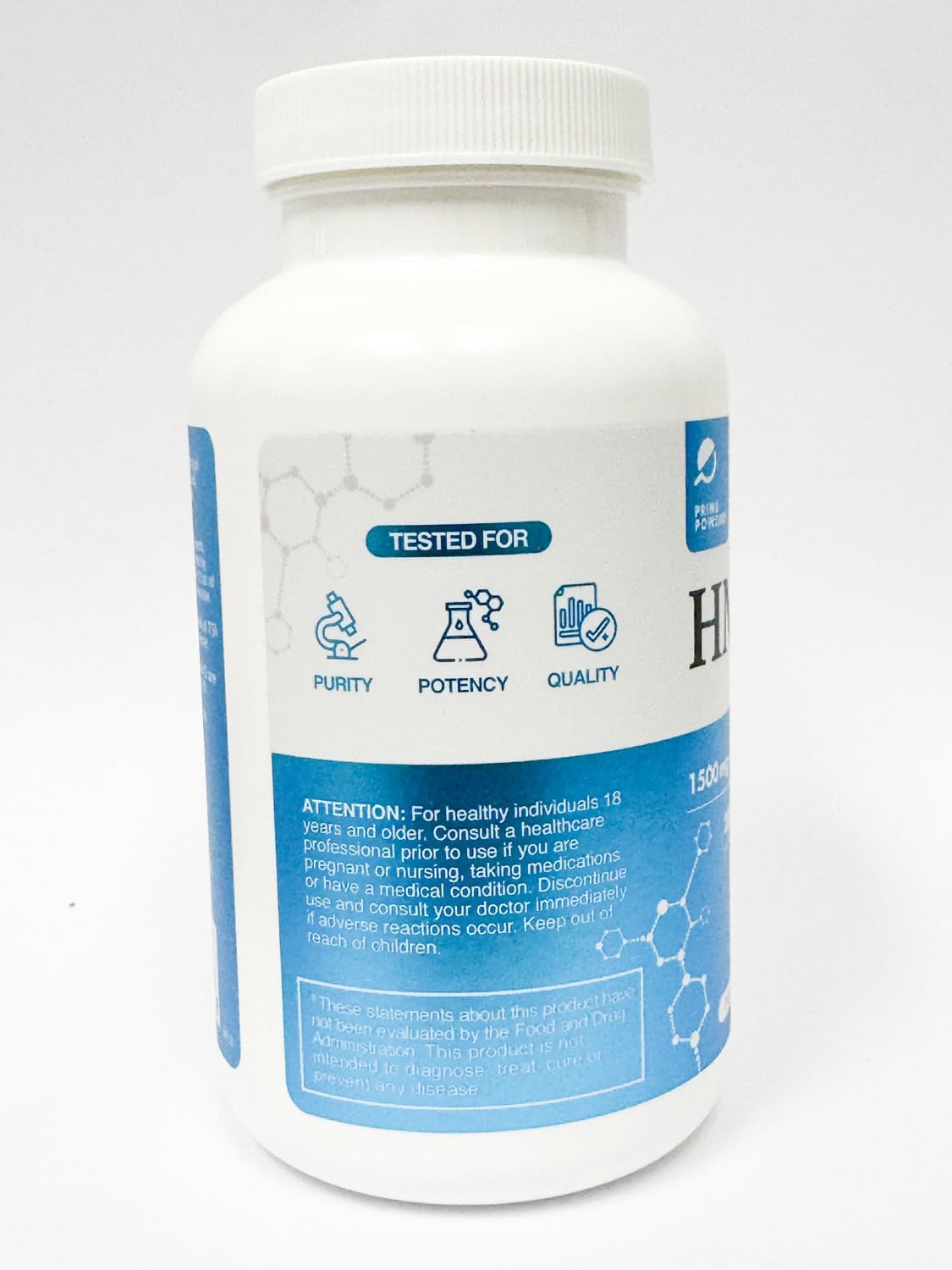 Prime Powders HMB + Vitamina D3, 1500mg HMB y 2000 UI D3 por dosis, 120 cápsulas