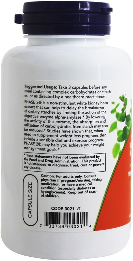 NOW Foods Phase 2 500 mg 120 Cápsulas