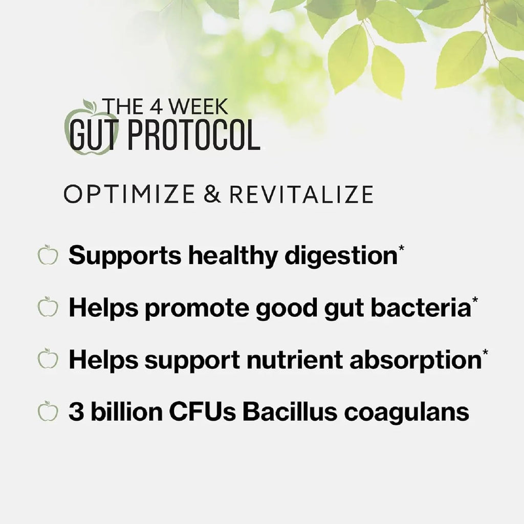 BODi Suplementos para la Salud Intestinal - Protocolo de 4 Semanas Revitalize & Optimize - Mezcla de Probióticos y Enzimas para la Salud Digestiva - 3 Mil Millones de UFC Bacillus coagulans - Cápsulas Vegetales
