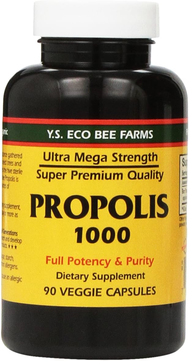 Propóleo Crudo Sin Procesar 1000 mg de Y.S. Organic Bee Farms - 90 Cápsulas (Paquete de 2)